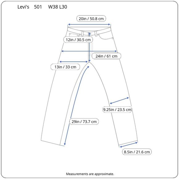 Levi's 501 Original Fit Rigid Denim Straight Leg Retro Blue Jeans 38 - Picture 15 of 16